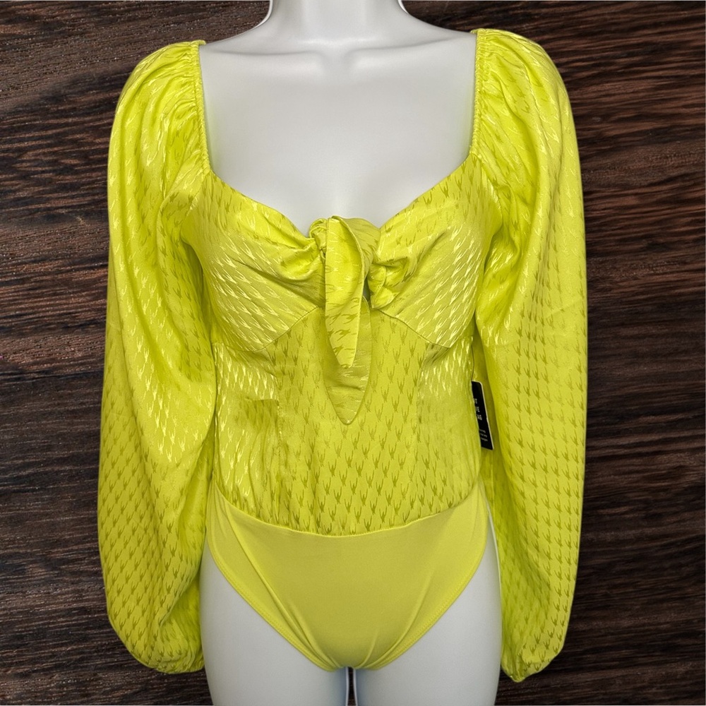 Express Neon Yellow Bodysuit XS NWTs